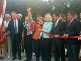 Jon attending the new Farmington High School turf field ribbon cutting.